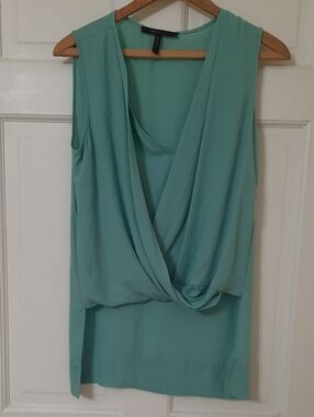 BCBG Mint Green Draped Twist Front Sleeveless Camisole